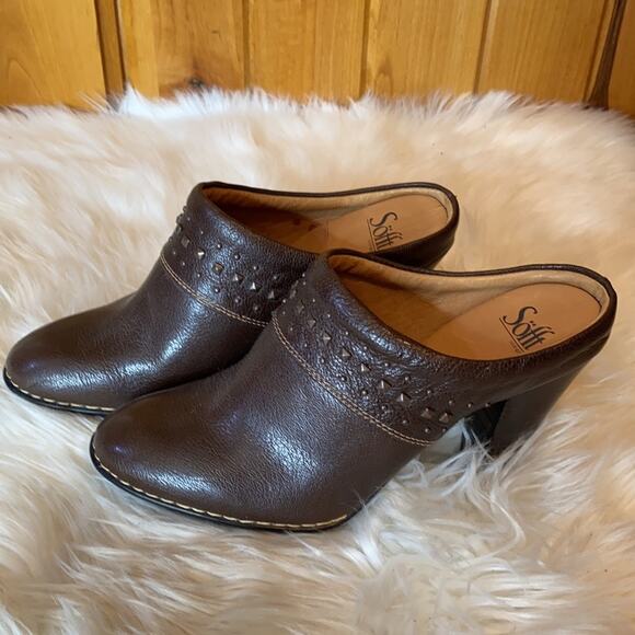 Sofft Leather Brown Slip On Mules NWOT 9.5M - Picture 4 of 9